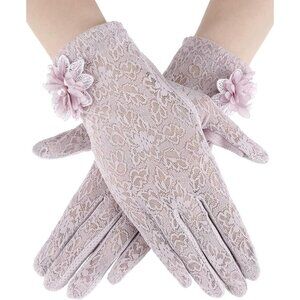 Women's Cameo Fingerless Floral Short Lace Gloves Party Tea Halloween Wedding